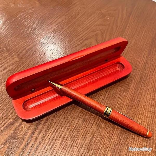 Stylo � bille couleur bois de rose + Coffret personnalisable