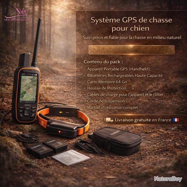 Collier GPS / 4G VHF Eseek �tanche pour Chien de Chasse - Suivi en Temps R�el + Entra�nement S�curis