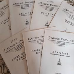 Lot de 7 planches de L. Rousselot sur les dragons premier empire