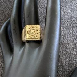 Chevali&egrave;re homme - or jaune massif 18 carats - bague - taille 60