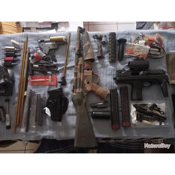 Lot de pi�ces d�tach�es airsoft