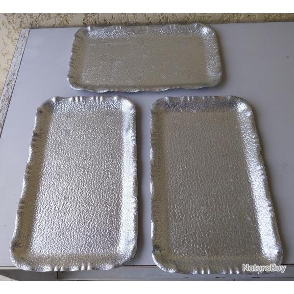 Lot de 3 plats en alu