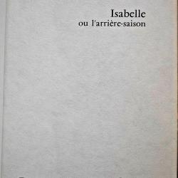 Isabelle ou l'arri&egrave;re saison - Jean Freusti&eacute;