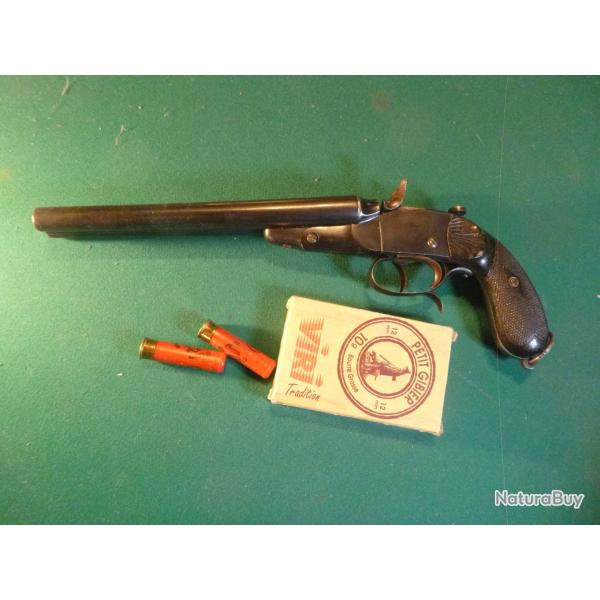 Tr�s beau Pistolet de vennerie ou Tuckaway cal. 36/ 12mm