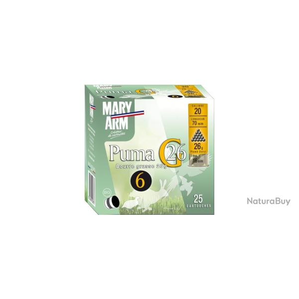 LOT DE 100 CARTOUCHES MARY ARM PUMA 26GR BG CAL 20X70 N�6  9 OU 7/5