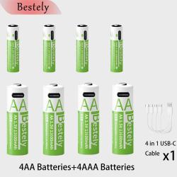 Piles Li-ion Rechargeable USB-C Forte Capacite AA/AAA-4AA+4AAA 20260729082525