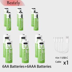 Piles Li-ion Rechargeable USB-C Forte Capacite AA/AAA-6AA+6AAA 20260729082525