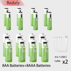 Piles Li-ion Rechargeable USB-C Forte Capacite AA/AAA-8AA+8AAA 20260729082525