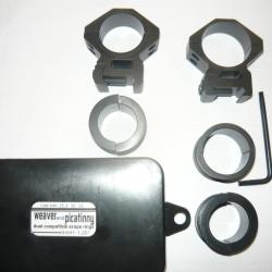 Promo (a)  !!!  Colliers  pour montage lunette de diam&egrave;tre 34 mm et 30  ou 25,4 mm avec  adaptateurs