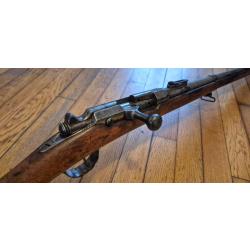 Chassepot 1866 modification militaire cartouche m&eacute;tallique calibre 11mm gras poudre noir.