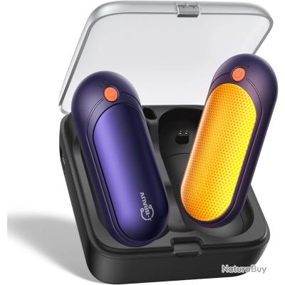 Chauffe-mains Rechargeables USB - 2 Pièces Avec Carte De Vœux - 3 Niveaux De Chaleur (45°C à 55°C) - Pour Extérieur, Camping, Noël - 8