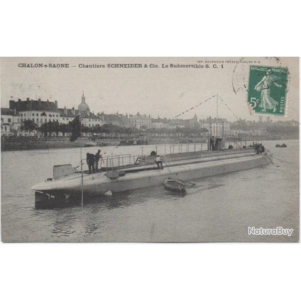 CPA - MARINE DE GUERRE -Chalon Sur Sa�ne Ets Schneider Submersible S.C.1 - N� 6030