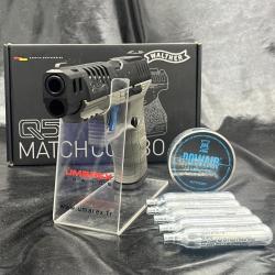 Pack pr&ecirc;t &agrave; tirer PISTOLET "WALTHER Q5 MATCH COMBO 5'' - CO2,CAL 4.5MM (AVEC VISEUR RDS 8)