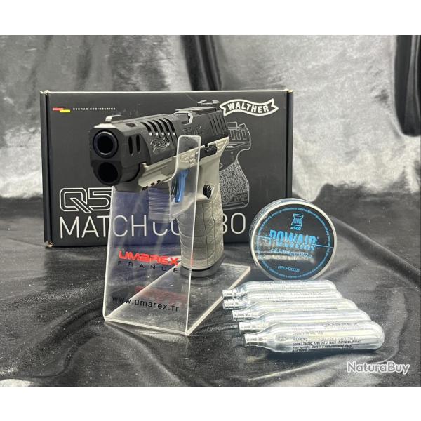 Pack pr�t � tirer PISTOLET "WALTHER Q5 MATCH COMBO 5'' - CO2,CAL 4.5MM (AVEC VISEUR RDS 8)