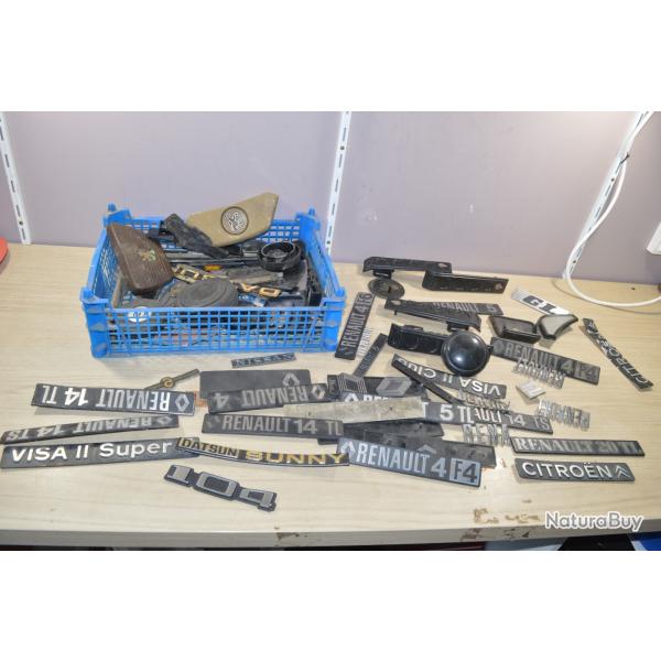 Lot Logo insigne voiture ancienne Peugeot Renault Citr�en Hayon Monogramme