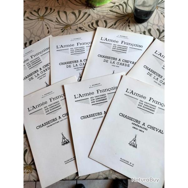 7 Planches L. Rousselot 1er empire chasseurs � cheval