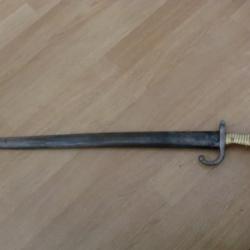 sabre baionnette chassepot tulle mod&eacute;le mai 1874 N&deg; J 80228