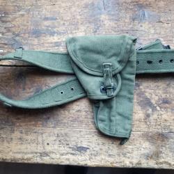 Ceinturon toile arm&eacute;e anglaise + holster toile pour Browning High-power