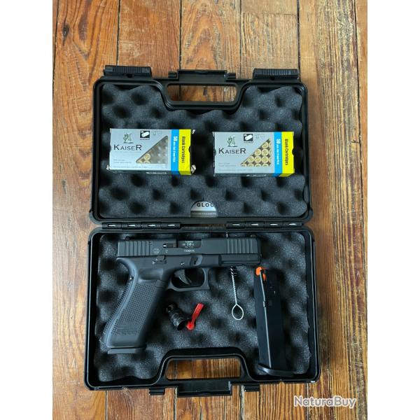 Glock 17 Gen 5 (� blanc/PAK)  + Mallette + 77 balles 9mm � blanc