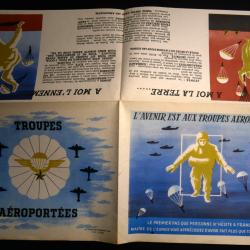 Rare tract d&eacute;pliant recrutement Parachutistes ww2 Indochine 40's50's militaria