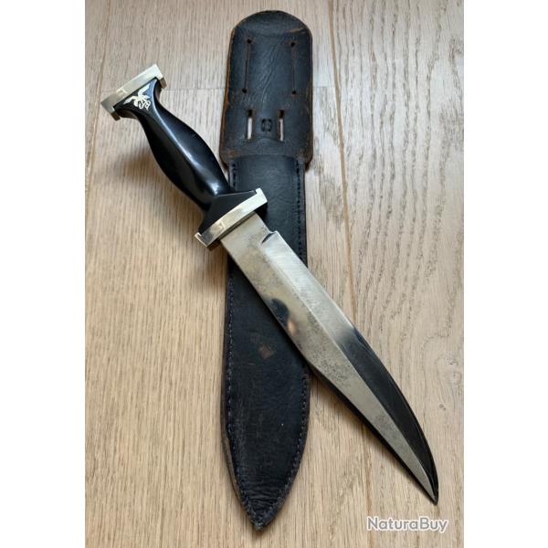 Rare dague Bowie de Carl Friedrich Ern Solingen des ann�es 1950 fourreau original