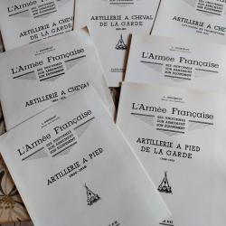 7 Planches L. Rousselot 1er empire artillerie &agrave; pied et &agrave; cheval ligne et garde