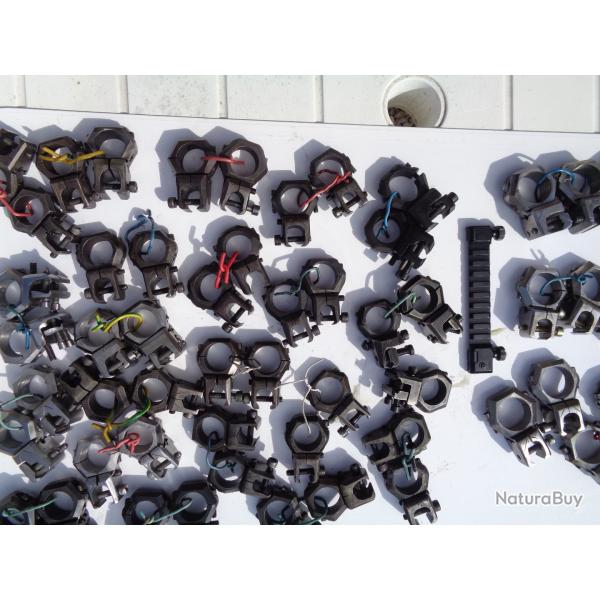 Colliers supports pour lunette de tir 25.4 ou 30