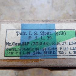 1 boite mauser LSpur vert 1939  98k seconde guerre ww2 stock identique perc&eacute;es percut&eacute;es neutra