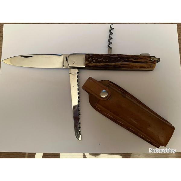 EXCEPTIONNEL en �tat parfait Couteau DE CHASSE SYSTEME A POMPE RENAULT Probablement MANUFRANCE