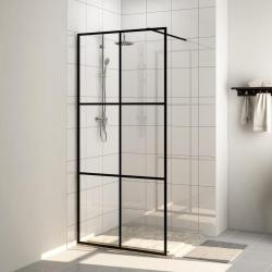 Paroi de douche avec verre ESG transparent 100x195 cm Noir alsavelo