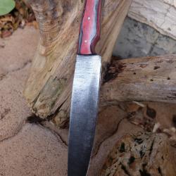 Couteau De Cuisine de Chef Lame Acier Damas 256 Couches Manche Bois Fabrication Artisanale