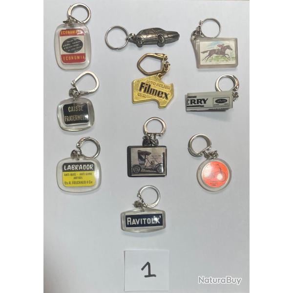 Lot d'anciens porte-cl�s
