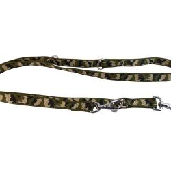 laisse 3 points nylon camo vert 25 mm 2,40 m