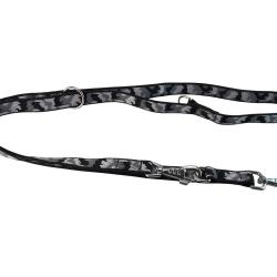 laisse 3 points nylon camo noir 25 mm 2,40 m