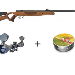 Pack  Hatsan Carabine Mod&egrave;le 65 Calibre 6,35 mm, 19,9 Joules + Lunette 4 x 32 + H&N Pellets