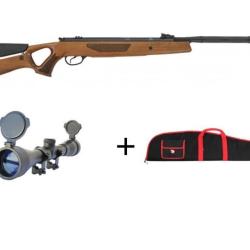 Pack Hatsan Carabine Mod&egrave;le 65 Calibre 6,35 mm, 19,9 Joules + Lunette 4 x 32 + Housse de proteccion