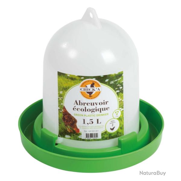 Abreuvoir plastique ligne verte 1.5 l