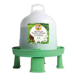 Abreuvoir double cylindre avec pieds Ligne Verte 6 L