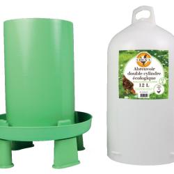 Abreuvoir double cylindre avec pieds Ligne Verte 12L