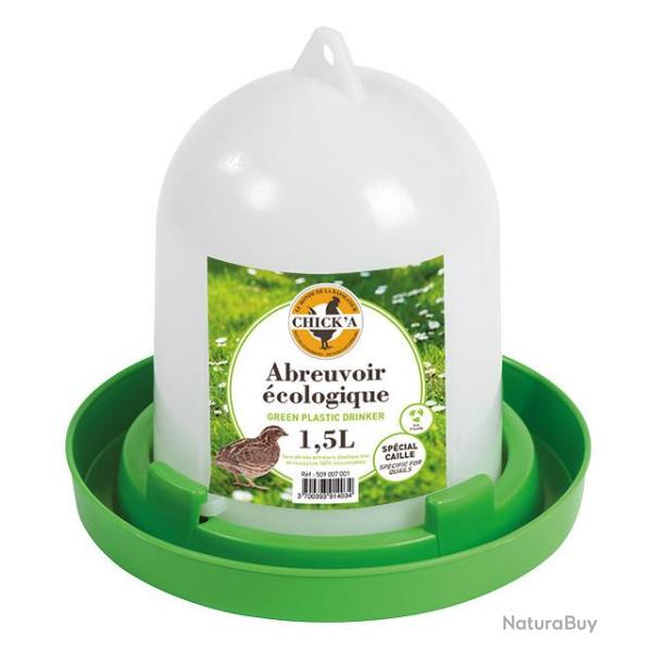 Abreuvoir plastique ligne verte pour caille 1.5L