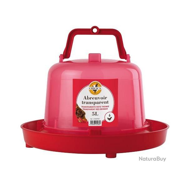 Abreuvoir rouge 5L transparent