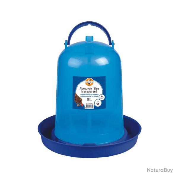 Abreuvoir bleu transparent 8L