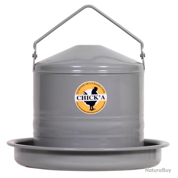 Abreuvoir en m�tal gris, 3 L