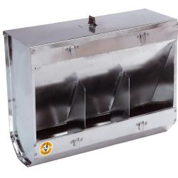 Mangeoire pour lapin en m&eacute;tal, 3 compartiments