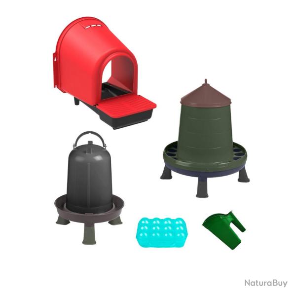 Kit abreuvoir + mangeoire + pondoir + accessoires