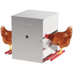 Mangeoire anti-nuisibles 2 c&ocirc;t&eacute;s 30 poules 50 kg