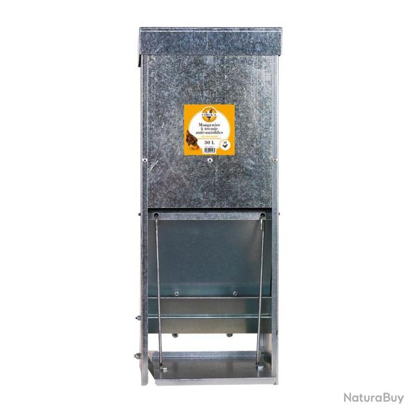 Mangeoire � tr�mie anti-nuisibles en acier galvanis� 30 L CHICK'A