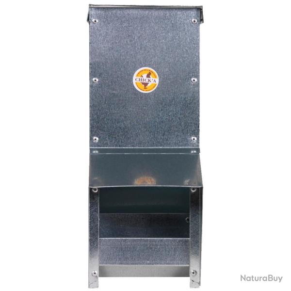 Mangeoire � tr�mie en acier galvanis� 10 L pour 8 poules