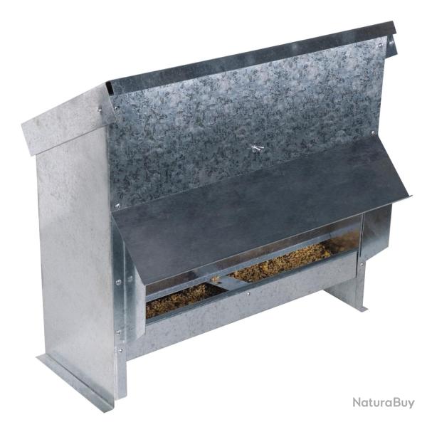 Mangeoire � tr�mie en acier galvanis� 25 L pour 15 poules