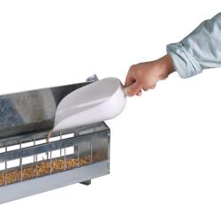 Mangeoire &agrave; toit &agrave; rouleau tournant en acier galvanis&eacute; 4,2 L pour 15 poules